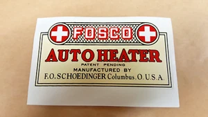 FOSCO Auto Heater Water Slide Decal 1940s - 1950s - Picture 1 of 2