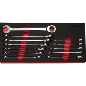 Ratcheting Round Nut Spanner Set 72 Tooth. 12 Pieces. EVA Foam. BX289-R2 - Picture 1 of 3