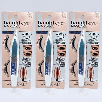 Lot Of 3 L'oreal Paris Bambi Eye Mascara Waterproof #406 Black - Image 1 of 4