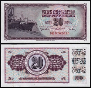 YUGOSLAVIA 20 DINARA (P85) 1974 UNC - Picture 1 of 1
