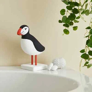 New Adorable Polyresin Unique Design Decorative Puffin Ornament Bathroom Decor - Picture 1 of 2