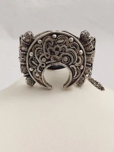 Vintage Ottoman Turkish Arabic Islamic Silver Filigree Bracelet - Picture 1 of 11