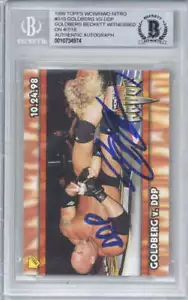 1999 Topps WCW/NWO Nitro S10 Goldberg vs. DDP Firmado Automático Beckett BAS - Imagen 1 de 2