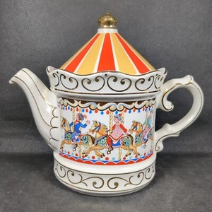 Sadler Ceramic Collectors Lidded Teapot EDWARDIAN ENTERTAINMENTS CAROUSEL-4399T - Picture 1 of 16