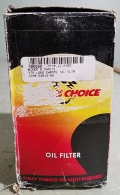 Байкеры выбор Xtra длинный хромированный масляный фильтр TR #490060 MFG #JO-M19C - Изображение 1 из 3