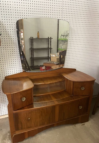 Antique Art Deco Mahogany Vanity 1920s-1930s Cover