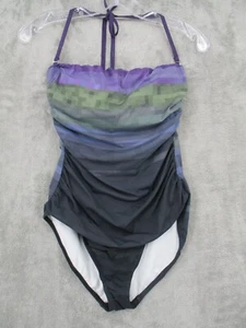 Calvin Klein Swimsuit Womens 8 One Piece Slimming Halter Shelf Bra Beach Resort - Picture 1 of 10