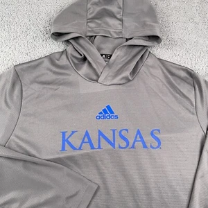 Kansas Jayhawks Hoodie Herren Extra Large grau Adidas Team Issued Fußballshirt - Bild 1 von 10