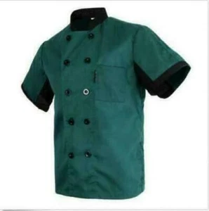 Unisex Chef Jacket Coat Restaurant Hotel Work Uniform Short Mesh Sleeves Women - Picture 1 of 13