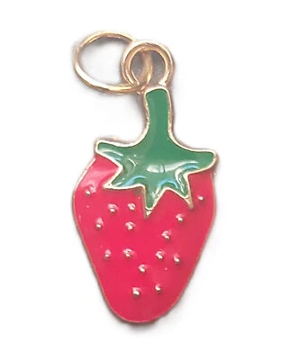 Anhänger Erdbeere Frucht rot Emaille - Bild 1 von 2