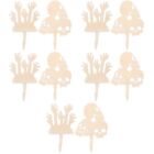 10 Pcs Halloween Cards Wooden Cupcake Decorations DIY Toppers