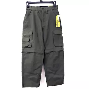 New Boy Scouts of America Convertible Uniform Pant Youth 8 Green Zip Off Raw Hem - Picture 1 of 22