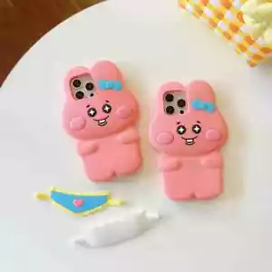 Custodia per telefono iPhone 15 14 13 12 Pro Max carino coniglio silicone antiurto - Foto 1 di 16