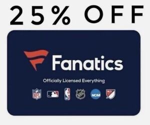 25% Off coupon Fanatics Fanatics.com NFL MLB NBA