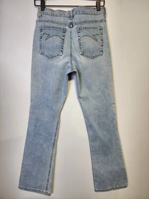 Jaclyn Smith 女式 6 码蓝色牛仔裤 5 口袋直 28x31 — 第 1/4 张图片