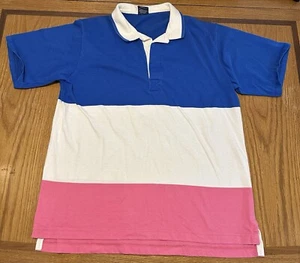 Vintage GANT Mens Polo Size Large Rugby Striped 100% Cotton Made In USA - Picture 1 of 7