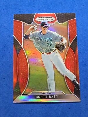 2019 Brett Baty ROOKIE RC Panini Prizm Draft Picks #16 Red Prizm Refractor  - Image 1 of 2