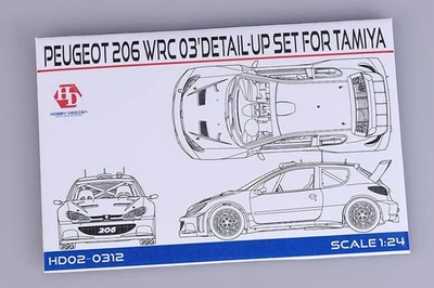 HobbyDesign Peugeot 206 WRC 03 Detail Up Set per Tamiya scala 124 usato - Immagine 1 di 2