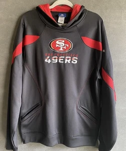 San Francisco 49ers NFL Reebok Hooded Performance Sweatshirt Size Large Black - Picture 1 of 9