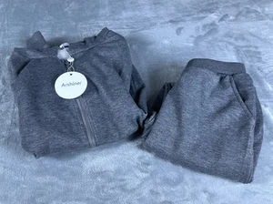 Girls 2 Piece Hoodie Outfit YOUTH 10-11 Yrs (Sz 8-10 US) Gray CHECK MEASUREMENTS - Picture 1 of 16