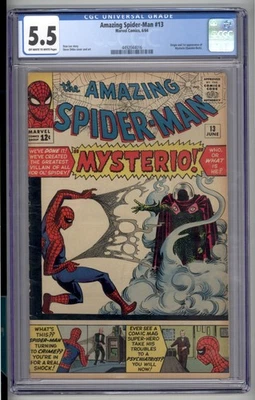 Amazing Spider-Man #13 1964 CGC 5.5 (Origin, 1st App of Mysterio (Quentin Beck)) - Image 1 of 2