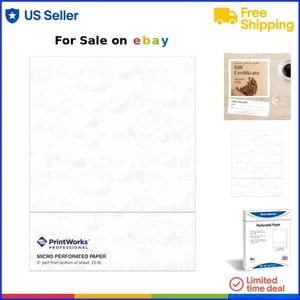 3-Inch Perforated Paper 8.5x11 White 500 Sheets for W-2 1099 Print - Picture 1 of 11