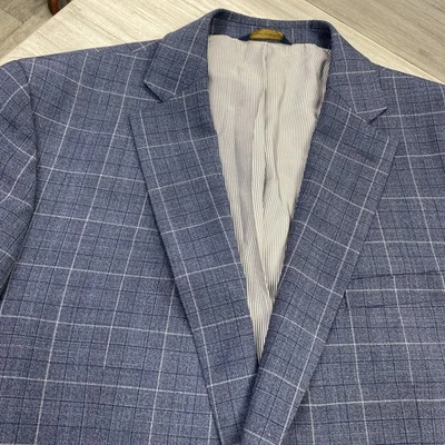 FLAWLESS !  Brooks Brothers Sport Jacket Recently Mint Sz 48r Blue Plaid Nice - Image 1 of 4