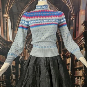 Suéter Fair Isle vintage años 70 cuello falso Andrew St John - Imagen 1 de 11