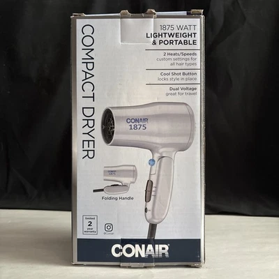 Secador de pelo con mango plegable compacto de doble voltaje Conair 1875 vatios - Nuevo Foto 1 de 4