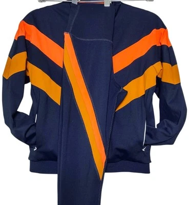 Women's Tracksuit Small XS Split59 Striped Navy Blue Orange Gold Leisurewear  - Image 1 of 4