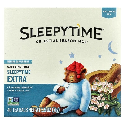 Té Wellness, Sleepytime Extra®, sin cafeína, 40 bolsitas de té, 2,5 oz (71 g) Foto 1 de 3