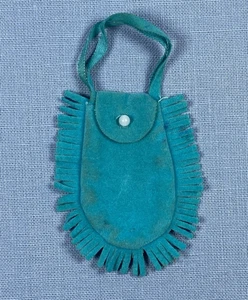 Cartera de hombro 1971 Mod Francie #3449 Buckeroo azul gamuza con flecos en muy buen estado difícil de encontrar - Imagen 1 de 2