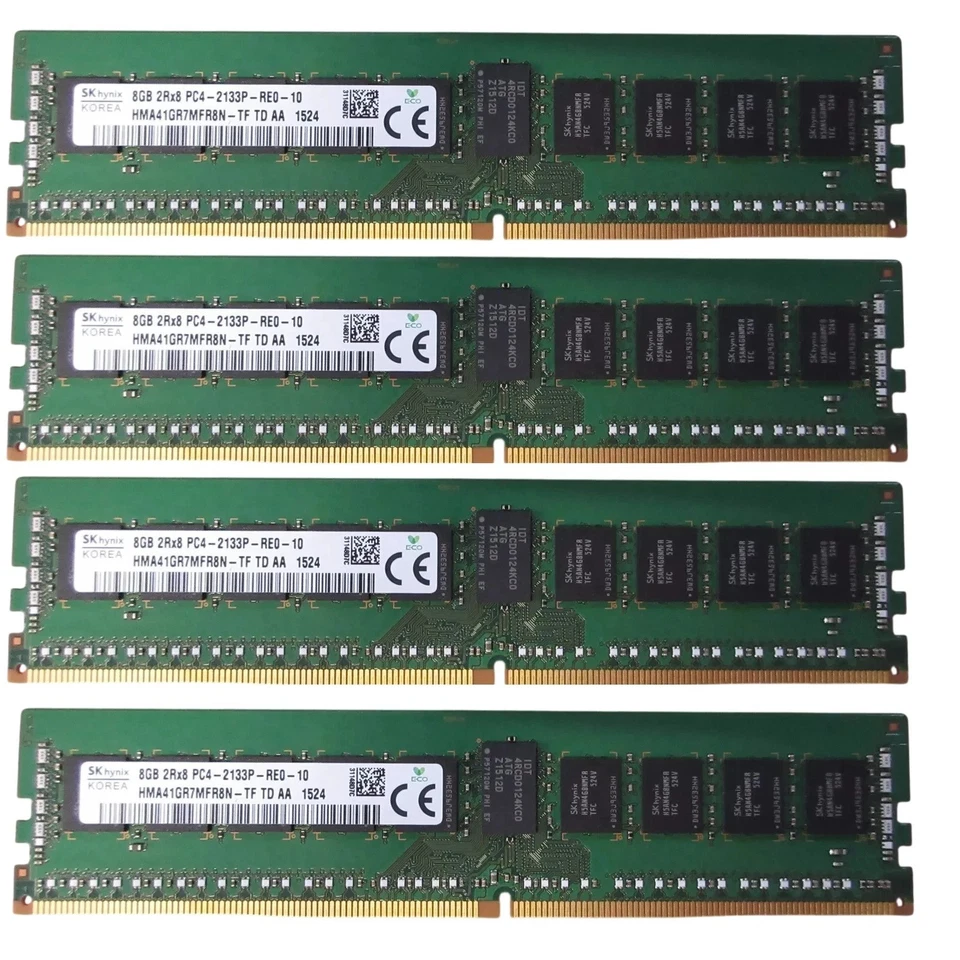 Sk hynix 32 GB (4x8 GB) 2rx8 DDR4 2133 ECC RDIMM  memorie ram server workstation - Immagine 1 di 1