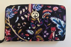 Vera Bradley RFID Turnlock Zip Around Wallet Foxwood - Picture 1 of 5