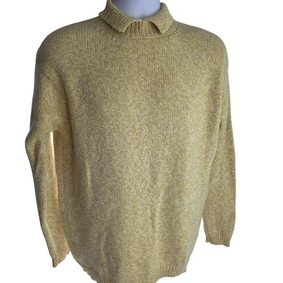 Bruno Manetti 100% Cashmere Thick Chunky Melange Crewneck Polo Sweater L / XL - Image 1 of 4