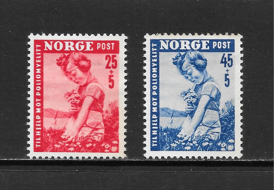 NORWAY SCOTT B48 - B49 MH VF SET - 1950 SEMI-POSTAL ISSUE - Image 1 of 2