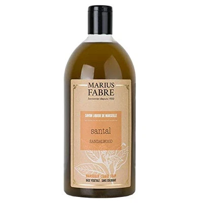 Marius Fabre 1900 Liquid Soap With Olive Oil 1 Litre Refill Sandalwood Fragrance