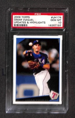 2009 TOPPS UPDATE & HIGHLIGHTS #UH174 OMAR VIZQUEL PSA 10 GEM-MT 16267197  - Image 1 of 3