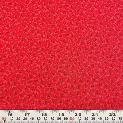 Vintage Brite Lites Artistic Expressions Red Cotton Fabric Remnant 27" x 44" - Image 1 of 2