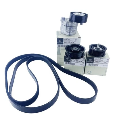 Engine Drive Belt Tensioner & Idler Pulley Serpentine Belt kit for Mercedes Benz Foto 1 de 4
