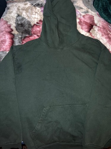 VETEMENTS Felpa con cappuccio LA Apparel in pile pesante verde edera XL HF09
