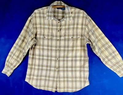 Liz Wear Gold plaid shimmer long sleeve button up shirt, Small, Rodeo cowgirl  - Image 1 of 4