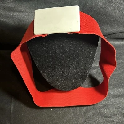 VTG Lipstick Red Elastic 28” X 2” Belt W/Plastic White Buckle 3” X 2” Retro 50s - Image 1 of 4