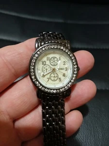 Women's Xoxo 5335 Bracelet Watch Jeweled All Around Dark Stainless Band New Batt - Picture 1 of 8