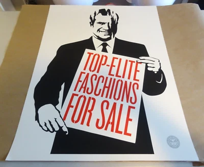 2011 - Shepard Fairey Obey Giant "Top Elite Faschions For Sale" POSTER AP 18X24 - Image 1 of 4