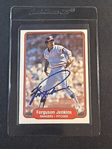 Fergie Jenkins Autograph / Signed Card 1982 Fleer Baseball #320 “Ferguson” HOF