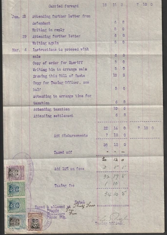 1920 Rhodesia  Revenue High Accounts Document franked Fine selection admirals Cover