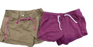 SET of 2 Gymboree Size 7 Girls Shorts Khaki and Pink Athletic Spring Summer - Picture 1 of 8
