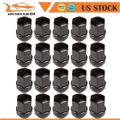 20 Black 9/16"-18 Lug Nut For Dodge Ram 1500 2002-2010 Durango Chrysler Aspen Foto 1 de 4