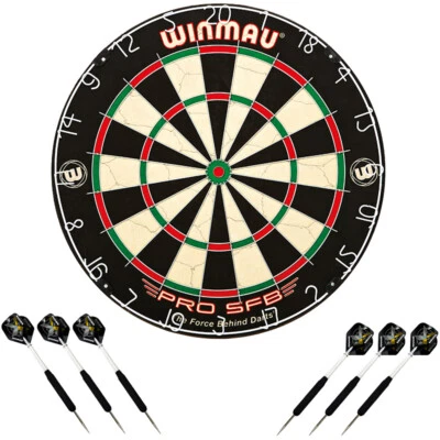 Winmau Dartscheibe PRO-SFB im Set inkl. 2 Satz Winmau Steeldarts Spielfertig NEU - Bild 1 von 4